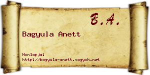 Bagyula Anett névjegykártya